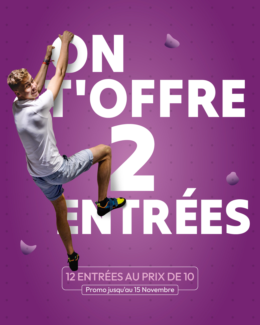 Offre Climb Up C12 : 12 entrées d’escalade au prix de 10 jusqu’au 15 novembre 2026